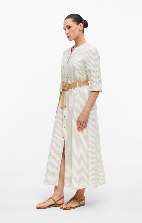 Produktbild s.Oliver Gestreiftes Midi-Leinenkleid mit Gürtel (42)