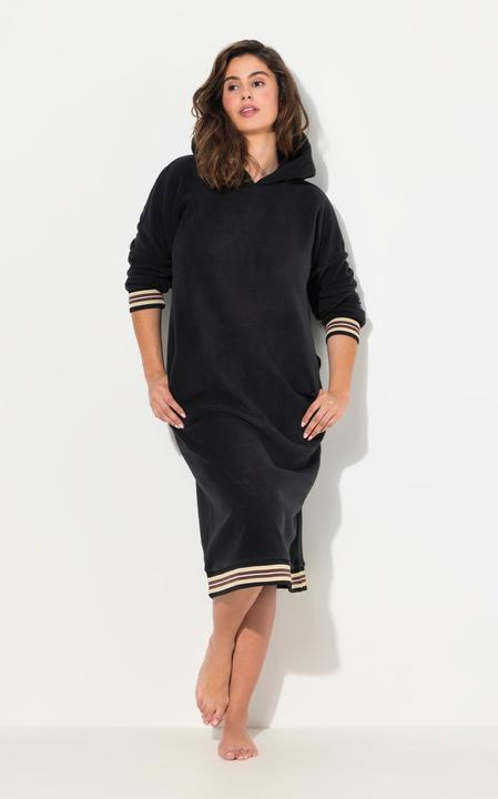 Produktbild Ulla Popken Loungewear-Fleecekleid, Kapuze, Stickerei, Langarm (54)