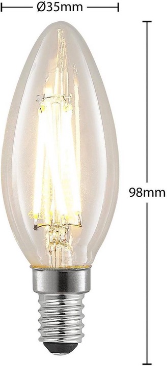 Produktbild Arcchio LED-Lampe E14 4W 2.700K Kerze, Filament, dimmbar (E14, 470 W, 470 lm, 1 x, E)