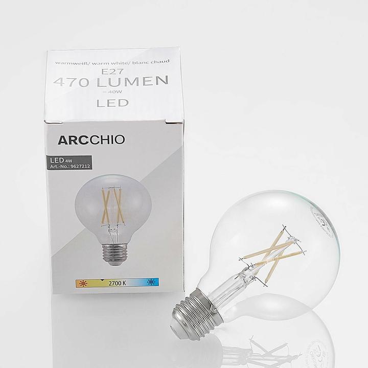 Image du produit Arcchio Ampoule LED E27 4W G80 2.700K filament dimmable claire (E27, 4 W, 470 lm, 1 x, E)