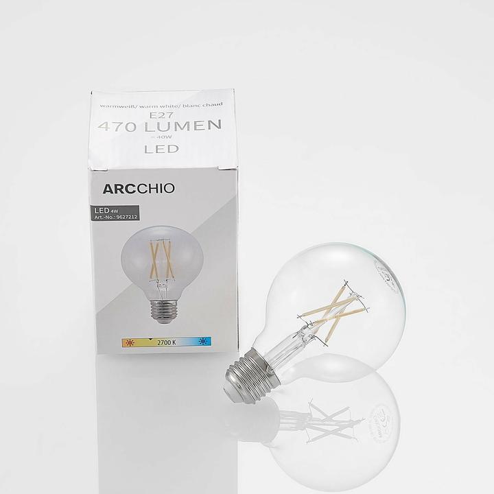 Image du produit Arcchio Ampoule LED E27 4W G80 2.700K filament dimmable claire (E27, 4 W, 470 lm, 1 x, E)