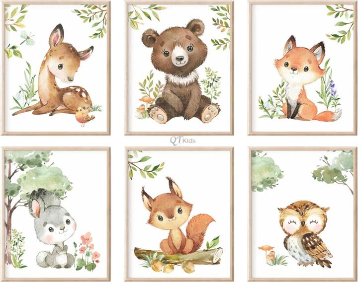 Tall Boy Prints - Imprimé style Animaux des bois (40 x 30 cm)
