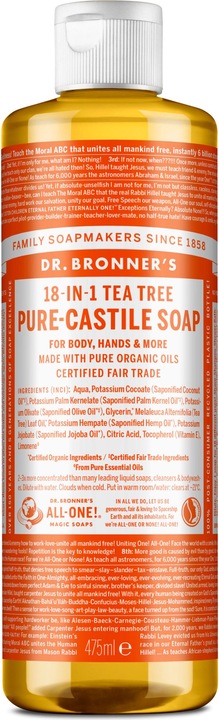 Actual product image Dr. Bronner's Pure Castile Liquid Soap Tea tree 475 ml (475 ml)