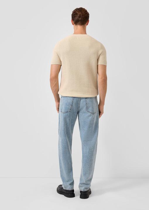 Produktbild s.Oliver Strukturiertes Strick-Shirt mit Rippbündchen (L)