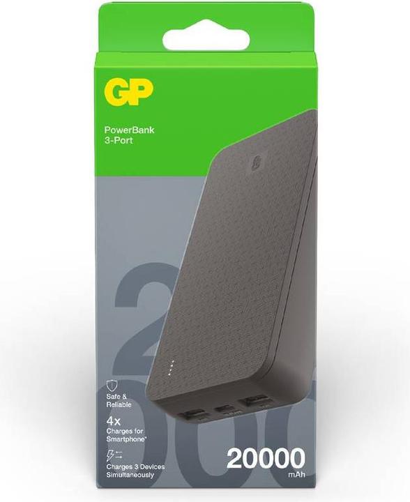 Image du produit GP Batteries GP PowerBank série B+ 20000 mAh noir (20000 mAh, 15 W, 37 Wh)
