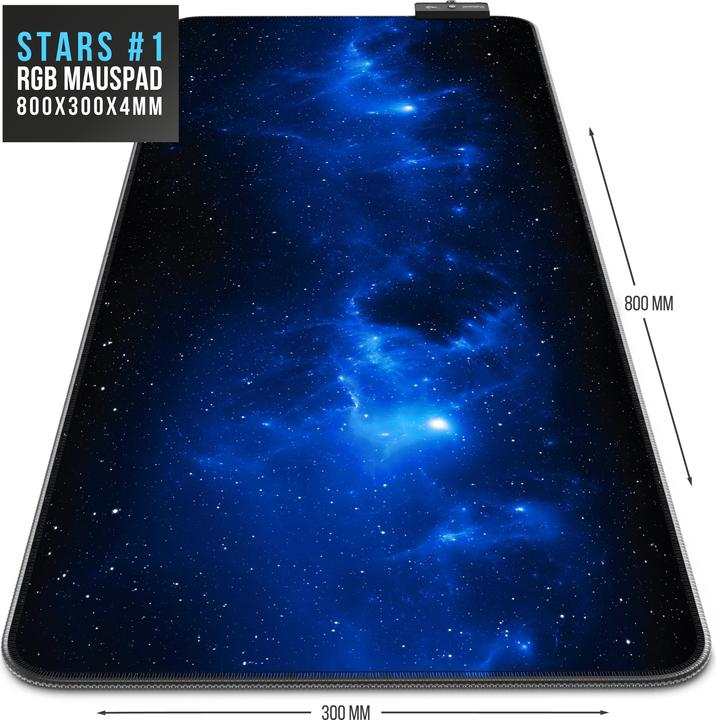 Image du produit CSL Tapis de souris RGB Gaming, Sous-mains de bureau 800 x 300 mm Tapis de souris XL - LED Multi Color (XL)