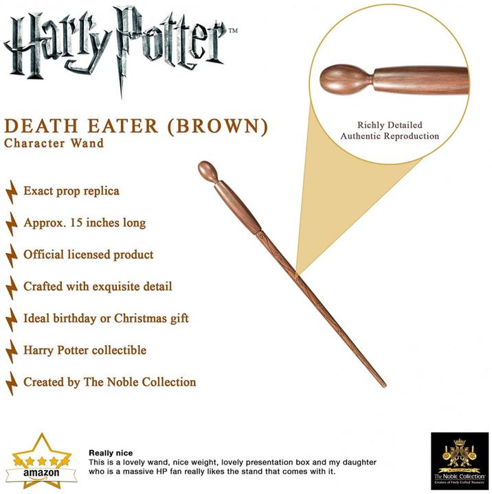Actual product image Noble Collection Harry Potter Wand Death Eater Version 2 (Character Editio