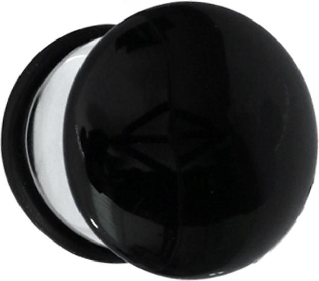 Image du produit Star Piercing Flared Plug noir en verre avec joint torique (sans laiton, Verre)