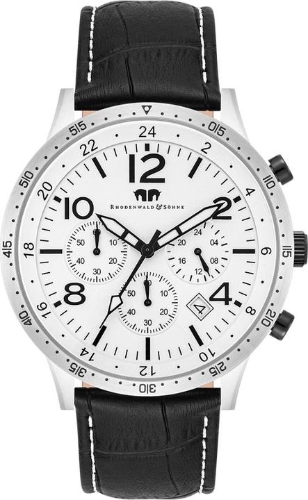 Produktbild Herren Chronograph Flight Captain Echtleder Schwarz - 34122 (Chronograph, 43.80 mm)