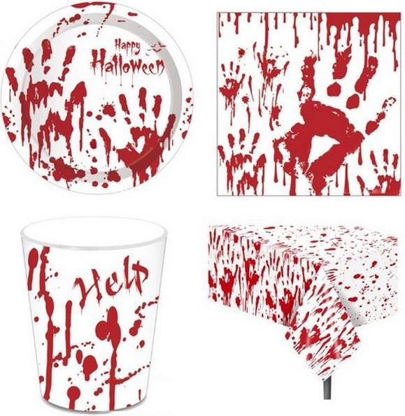 Actual product image MU Style Disposable tableware Halloween (53-piece set) (53x)