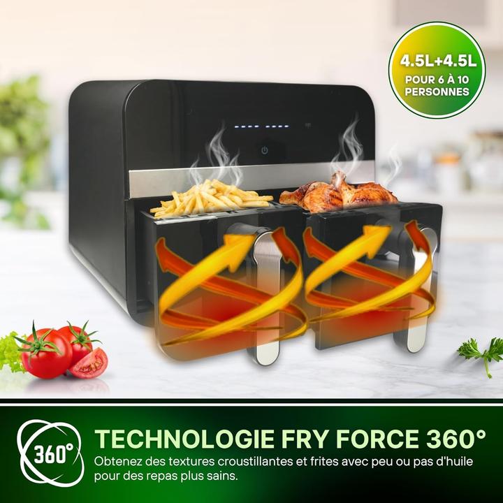 Image du produit Comfy Nest Friteuse à air double avec fenêtre