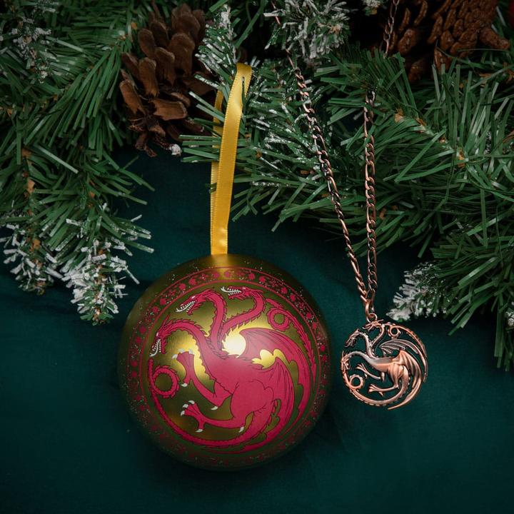 Actual product image Cinereplicas Game of Thrones Christmas tree ornament with Targaryen necklace (1 -part)