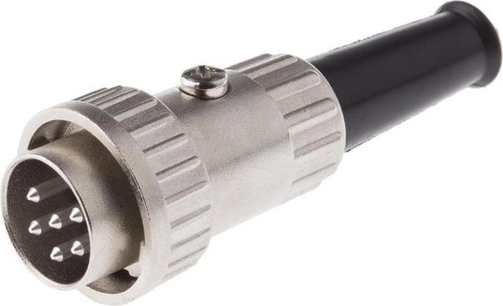 Produktbild RS PRO DIN-Stecker Stecker, 6-polig, Gerade, 100 V ac, 1A, Bajonett, Kabelmontage