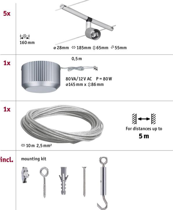 Produktbild Paulmann Wire System Spice Salt (GU5.3)