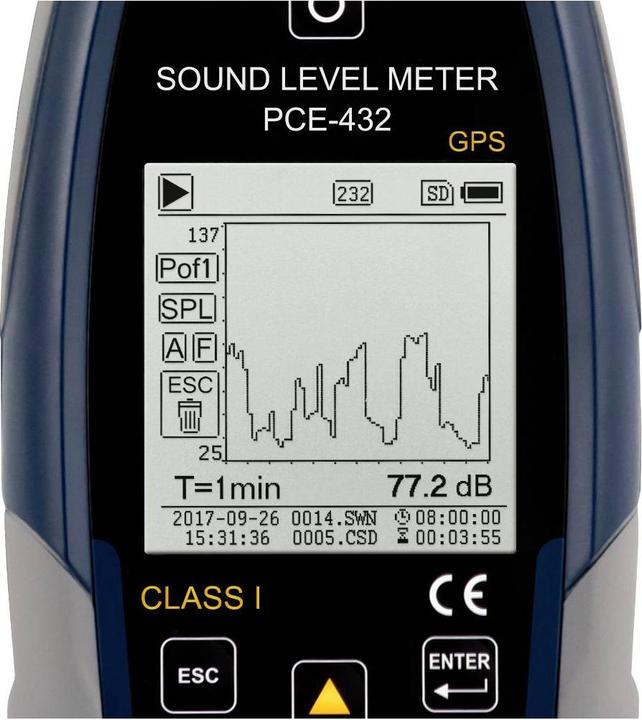 Actual product image PCE Instruments Kit bestehend aus Schallpegelmeter PCE-432 und Kalibrator PCE-SC 09