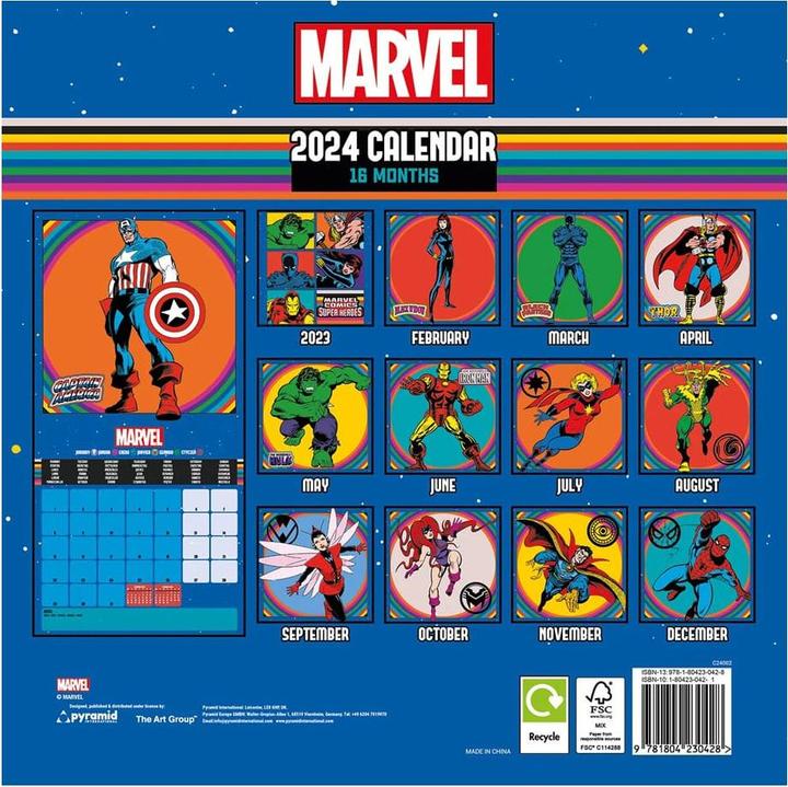 Produktbild Pyramid Marvel Kalender 2024 Super Heroes (30 x 30 cm)