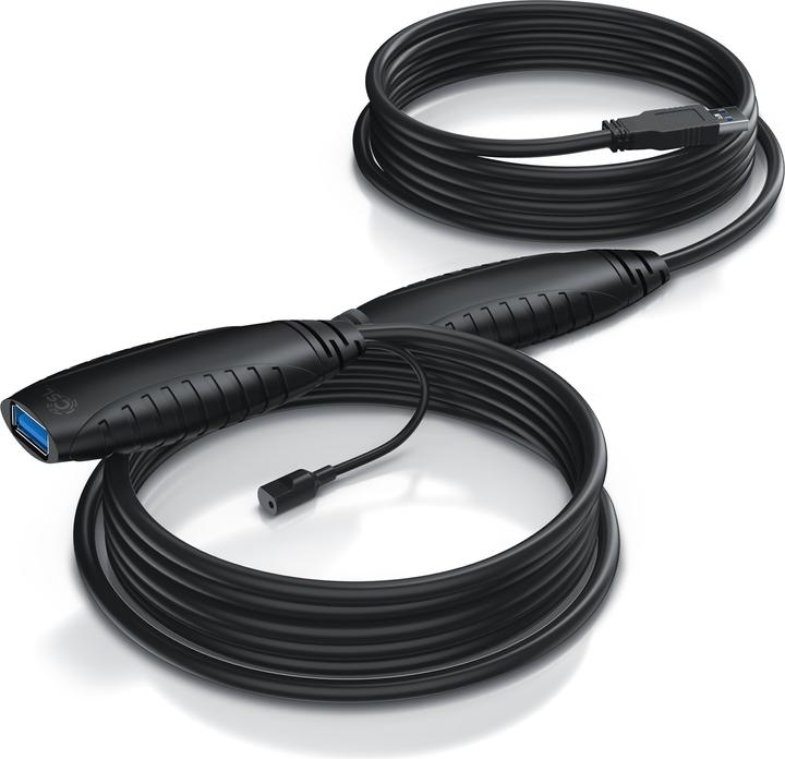 Actual product image CSL USB 3.2 Gen 1 repeater cable, active extension cable, repeater extension, amplifier cable (10 m, USB 3.2 Gen 1)