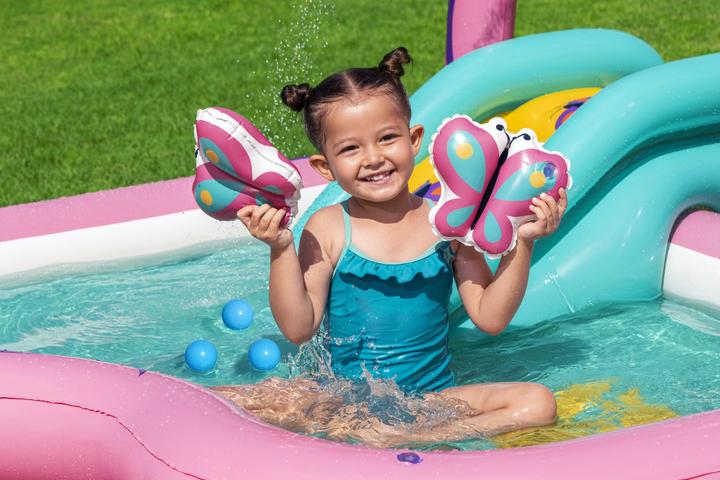 Actual product image Bestway Butterfly Wonder Kids Inflatable Water Play Center and Pool 1.80 m x 1.80 m x 1.17 m