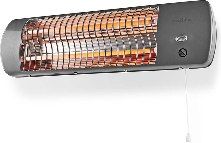 Actual product image Nedis HTBA10GY Bathroom Rapid Heater 1200W 12m² Grey (1200 W)