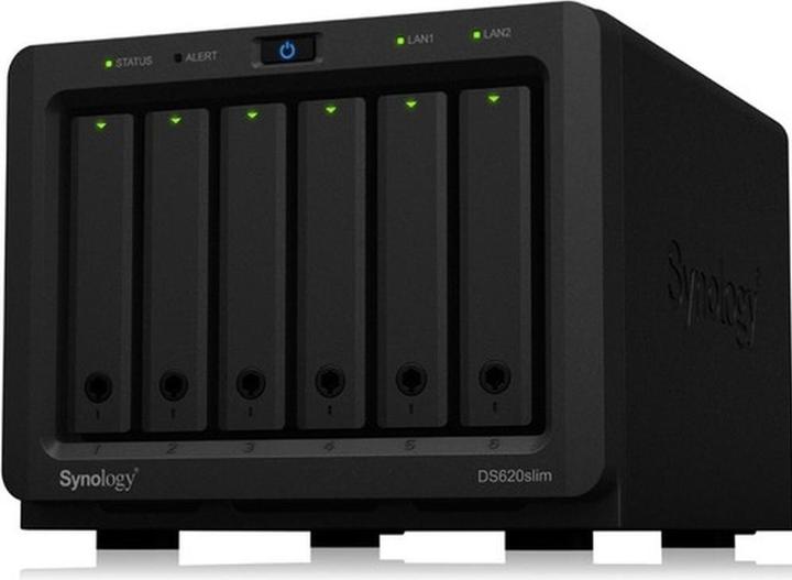 Image du produit Synology DiskStation DS620SLIM data-opslag-server NAS Desktop Ethernet LAN Zwart J3355 (2000 MHz, RAM DDR3)