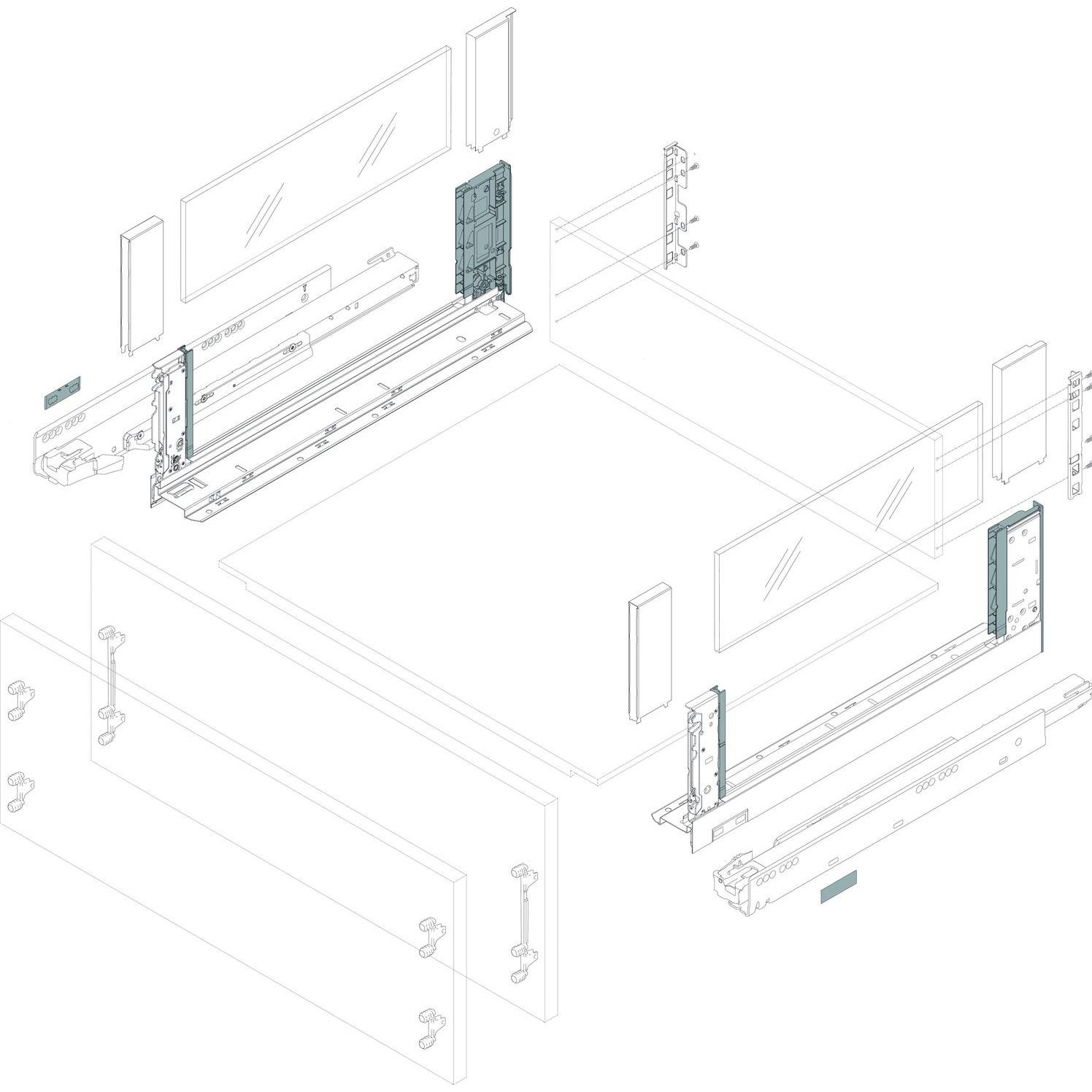 Thumbnail - Blum, Schubladenauszüge, Legrabox free H C Schubladensystem 40kg 450mm TipOn Vollauszug inox