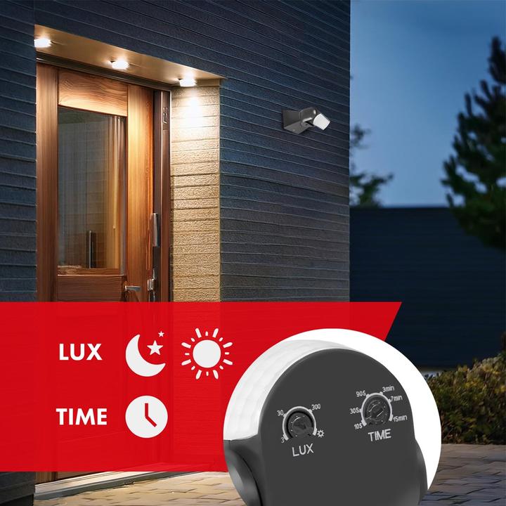 Immagine prodotto Maclean Rilevatore di movimento PIR a infrarossi IP65 grigio Portata 12m MCE201 GR (12 m)