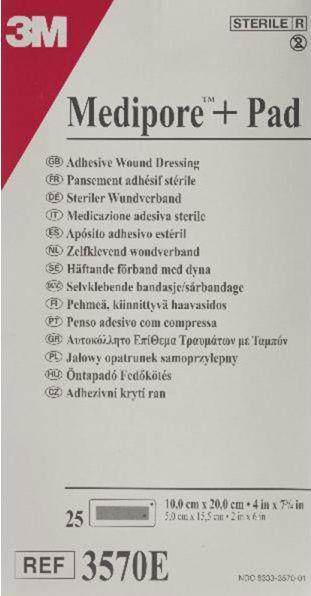 Actual product image 3M 10x20cm wound pad 5x15.5cm (25 x)
