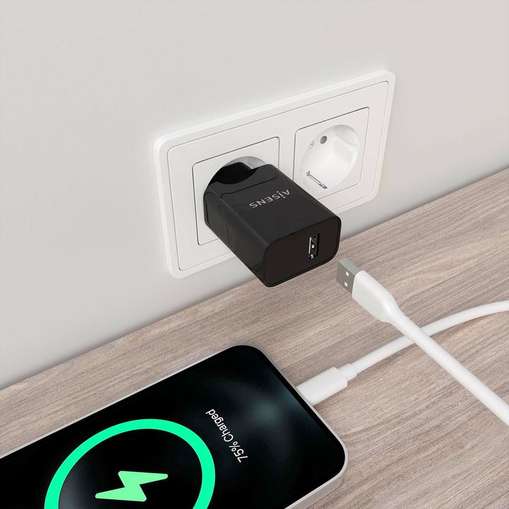 Actual product image Aisens Cargador USB 10w Alta Eficiencia 5v/2a Negro (10.50 W)