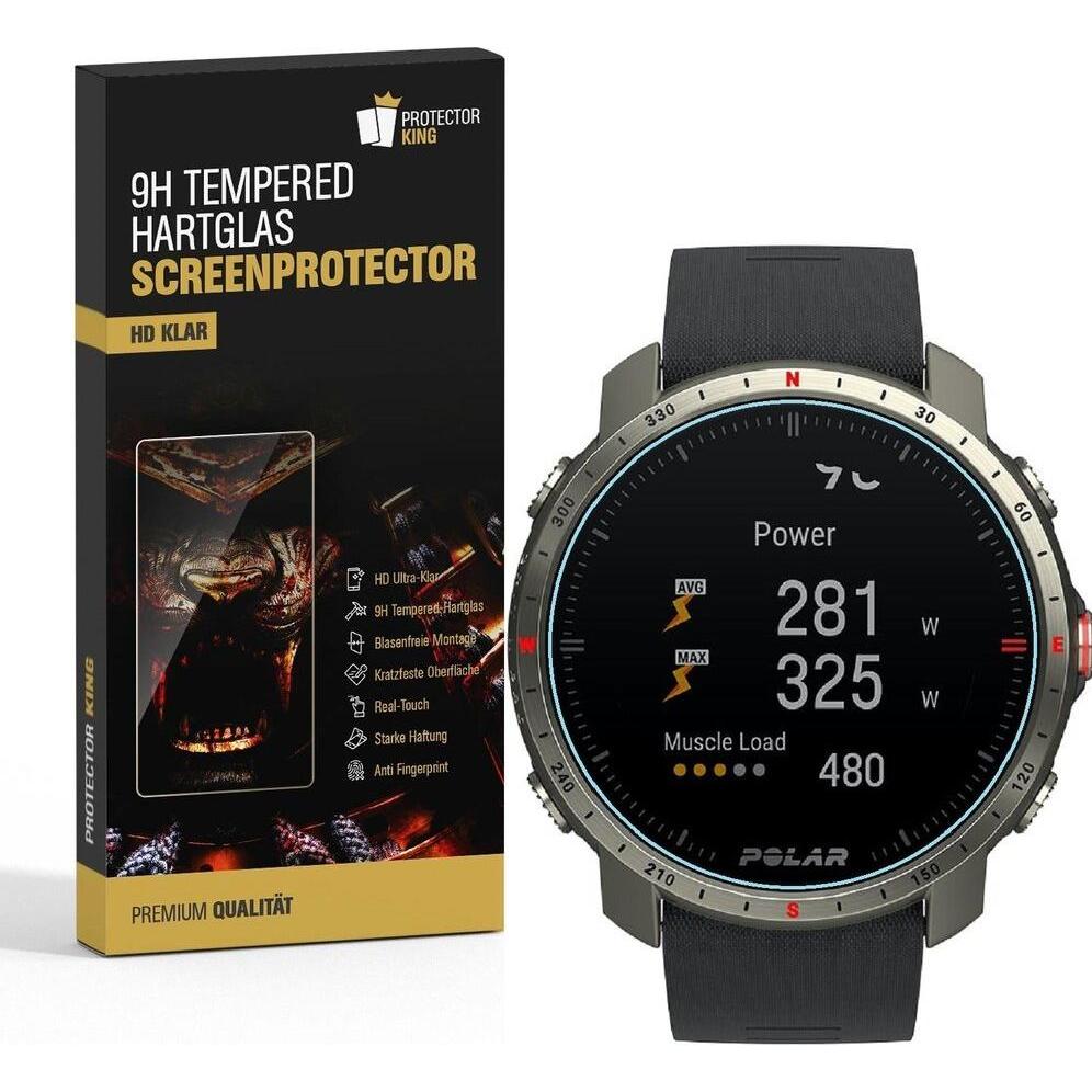Protectorking 6x echtes Tempered 9H Panzerhartglas 3D KLAR, Smartwatch Schutzfolie, Transparent