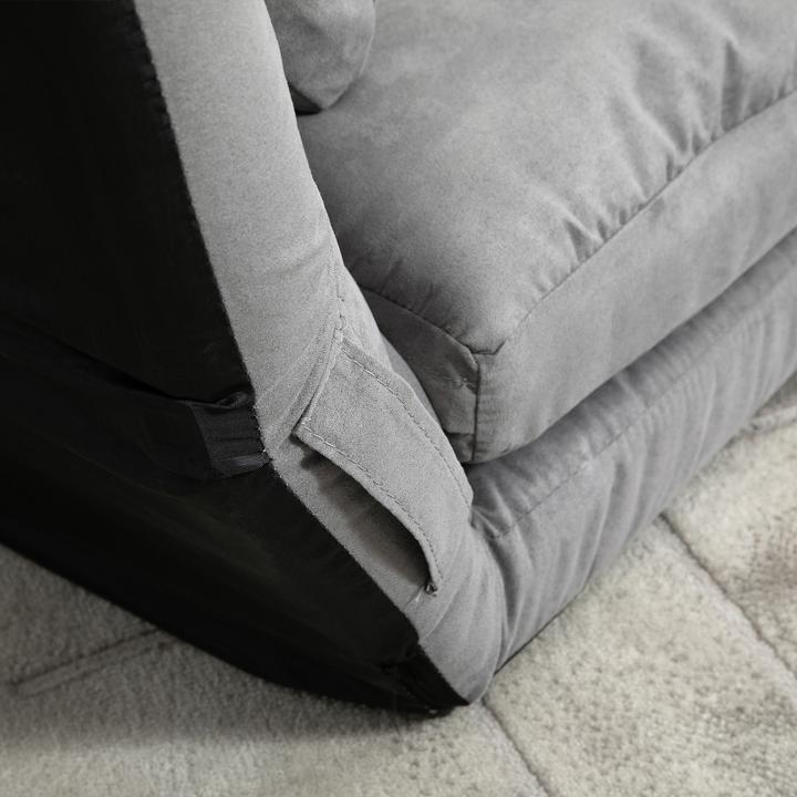 Actual product image Homcom Bodenstuhl Polyester, Metall Hellgrau