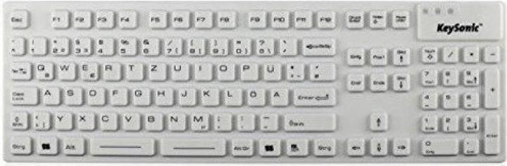 Actual product image KeySonic KSK-8030 IN industrial silicone keyboard eronomic waterproof antimicrobial resistant to alkali... (DE, Cable)