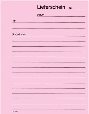 Produktbild Favorit Durchschreibebuch Lieferscheine mit Selbstdurchschreibepapier (100x)
