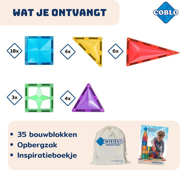 Produktbild NoName Magnetische Bausteine Basic 35 Stk. (35x)