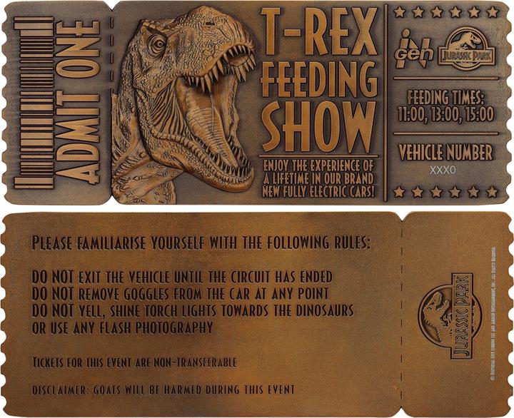 Image du produit Fanattik Réplique de Jurassic Park 1/1 Feeding Show Ticket