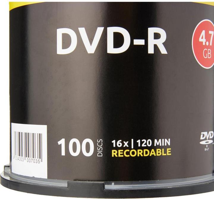 Immagine prodotto Intenso 1x100 DVD-R 4,7GB 16x Velocità 16x, Cakebox (100 x)