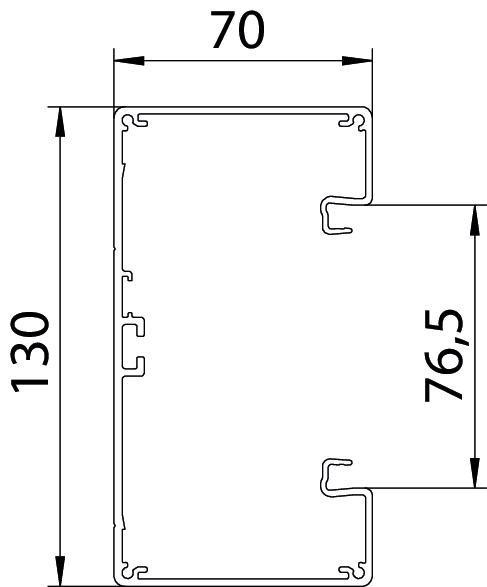 Actual product image OBO Bettermann OBO GA-S70130EL Device installation duct, symmetrical 70x130x2000 aluminium EL (200 cm)