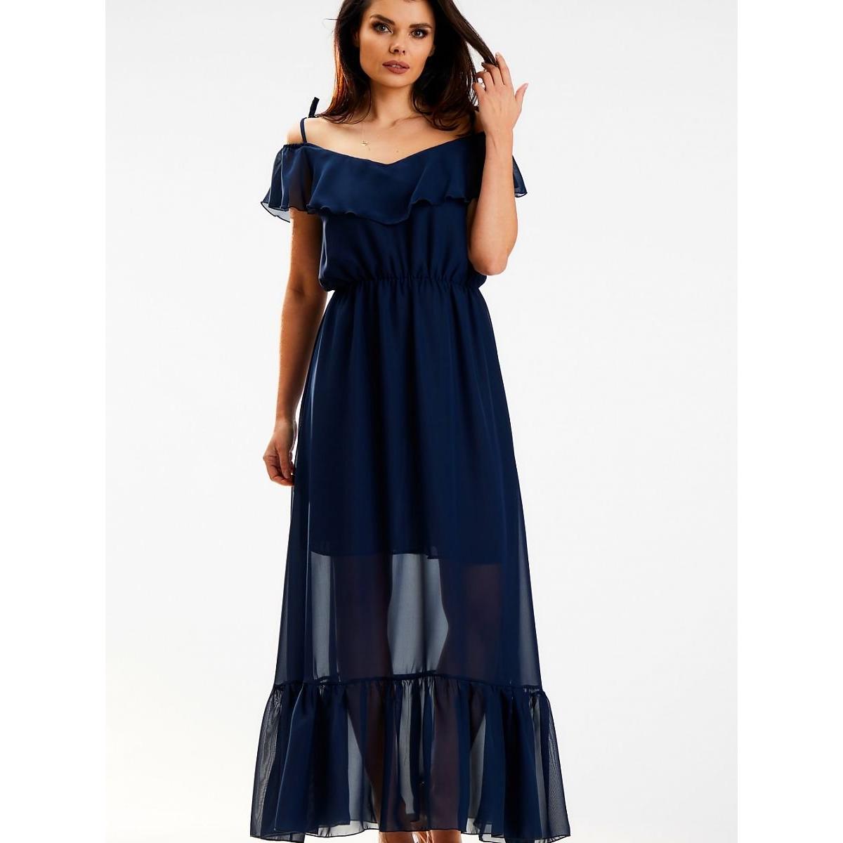 Awama, Damen, Kleider, Alltagskleid, Blau, (XL)