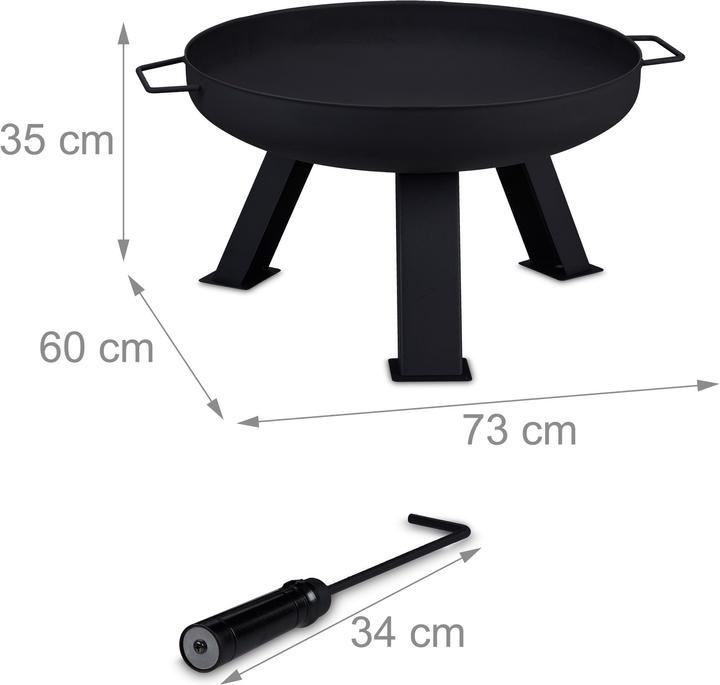 Actual product image Relaxdays Fire bowl (73 cm)