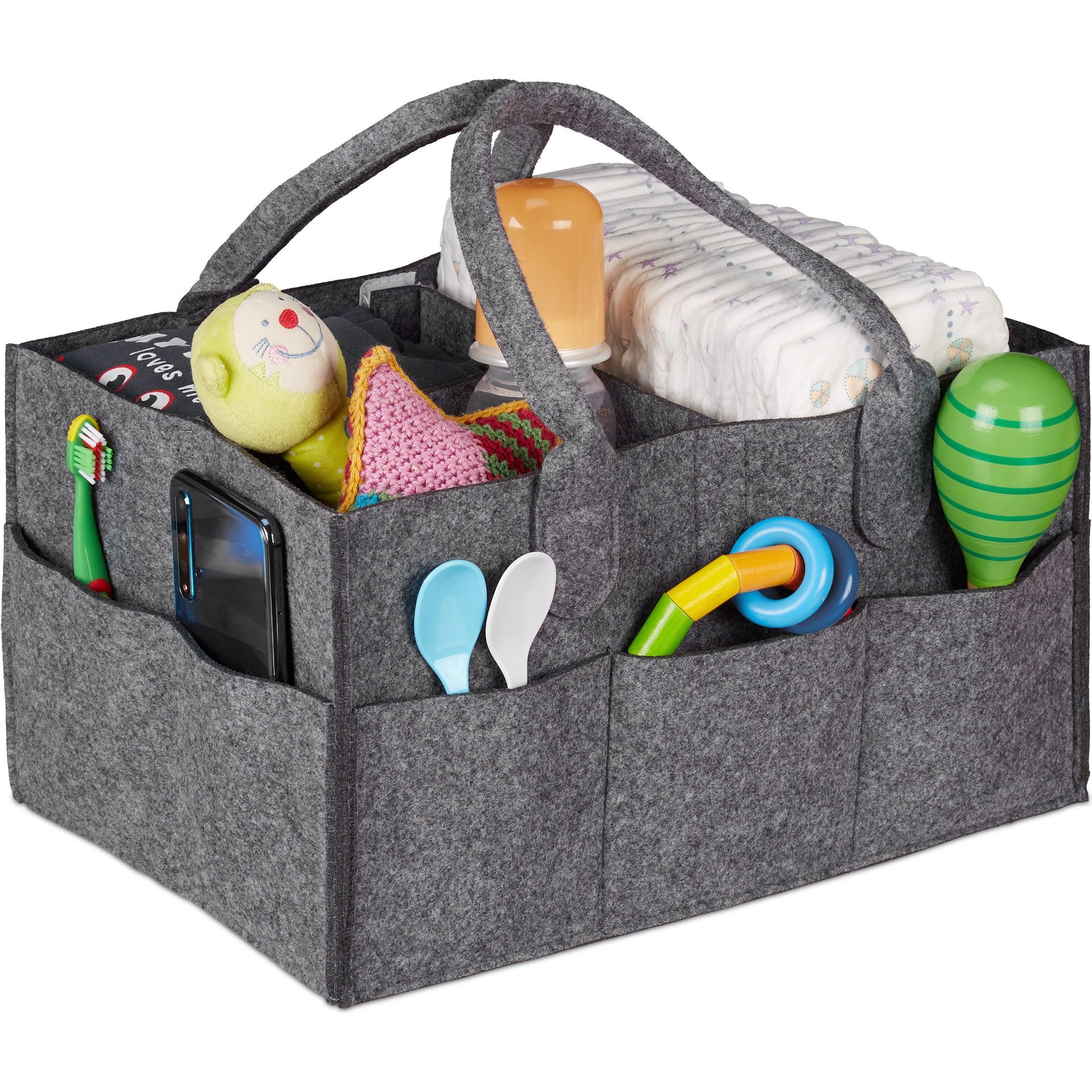 Thumbnail - Relaxdays, Aufbewahrungskorb, Baby-Windel-Caddy (1 x, 33 x 23 x 34 cm)