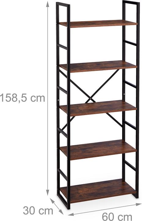 Immagine prodotto Relaxdays Bücherregal (60 x 30 x 158,5 cm)