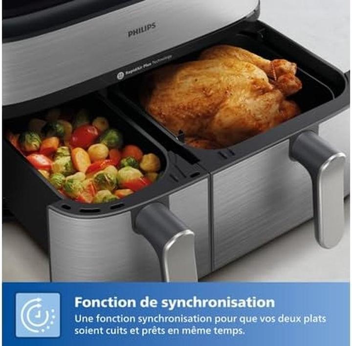 Actual product image Philips Steam Airfryer Dual Basket NA555/00