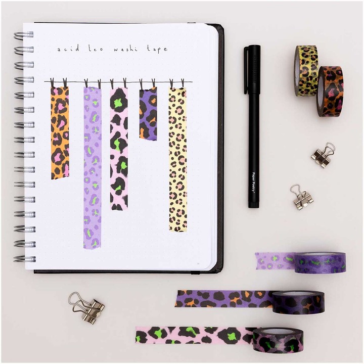 Actual product image Rico Design Washi Tape Leo 5 pieces, Multicoloured