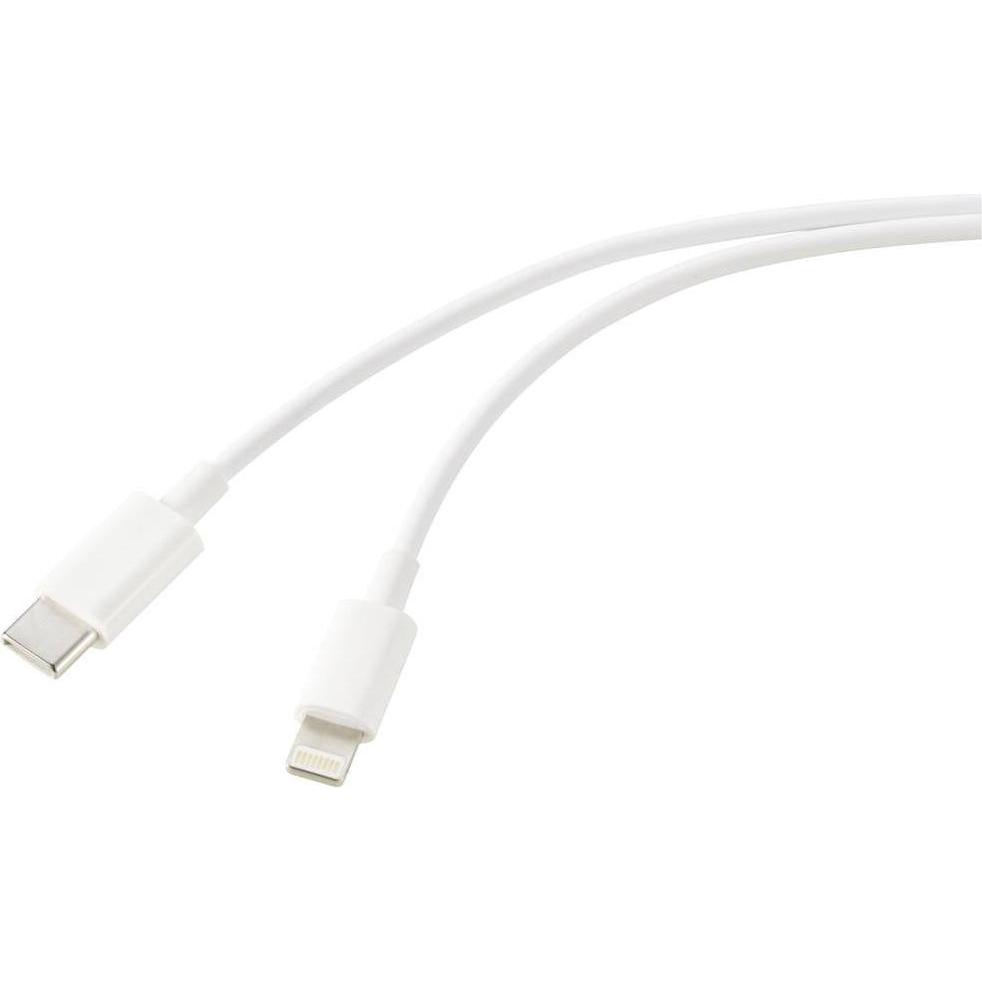 Renkforce USB-Kabel USB 2.0 USB-C Stecker, Apple Lightning Stecker 1.00 m Weiss (1 m, USB 2.0), USB Kabel