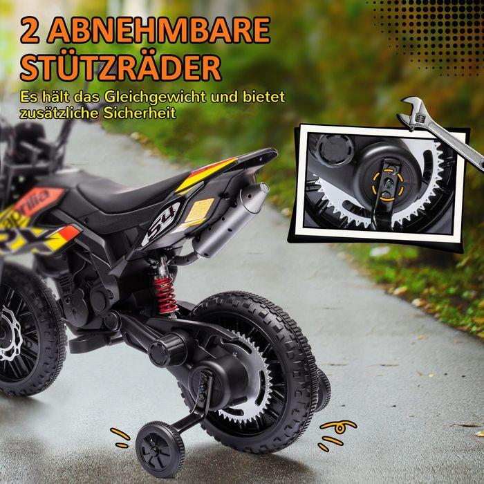 Produktbild Swisshandel24 Kinder Elektro-Motorrad, 12V Kindermotorrad mit Musik, 6 km/h, 3-8 Jahre, bis 30kg, gelb (12 V)