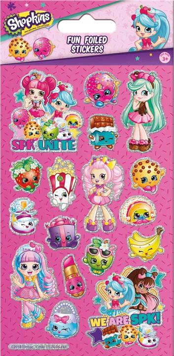 Actual product image Shopkins Foil Cartoon Character Stickers