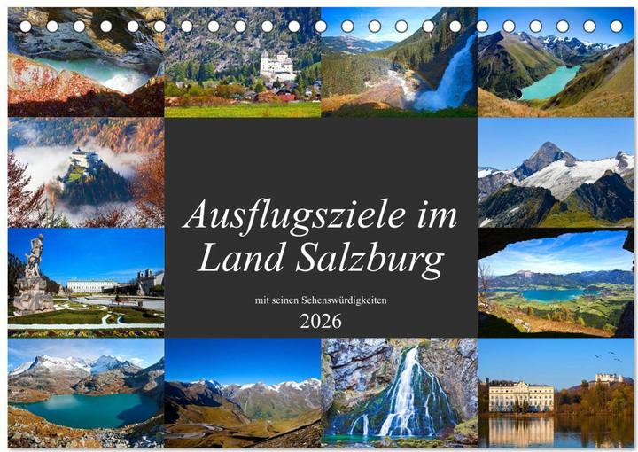 Image du produit Ausflugsziele im Land Salzburg (Tischkalender 2026 DIN A5 quer), Monatskalender
