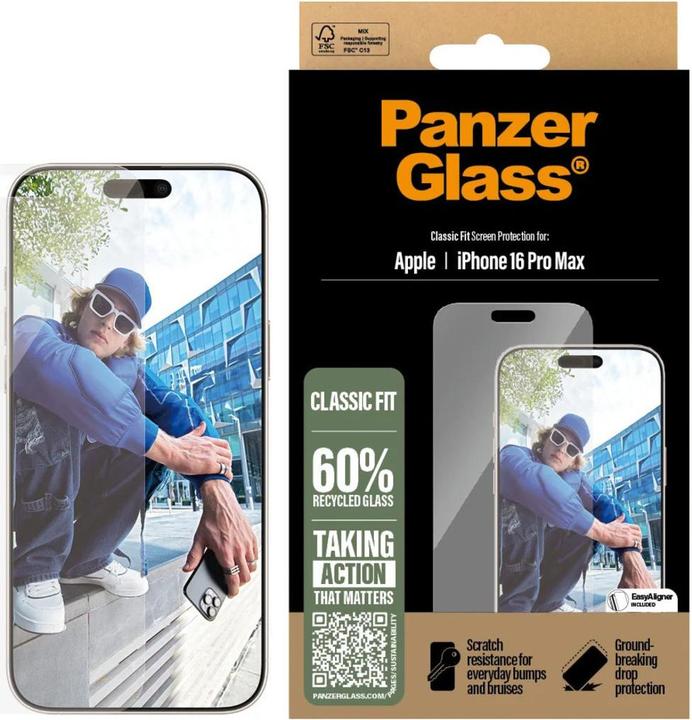 Actual product image PanzerGlass Classic Fit (1 pcs., Apple iPhone 16 Pro Max)