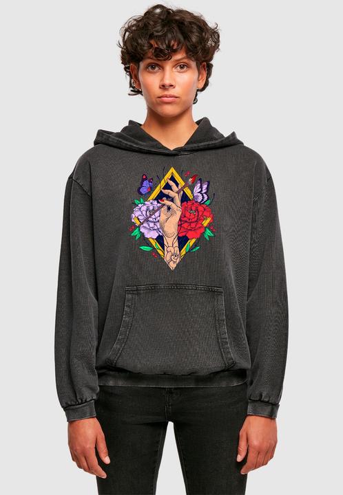 Produktbild Merchcode Ladies Frida Kahlo - Artist Acid Washed Oversize Hoody - 178031 (5XL)