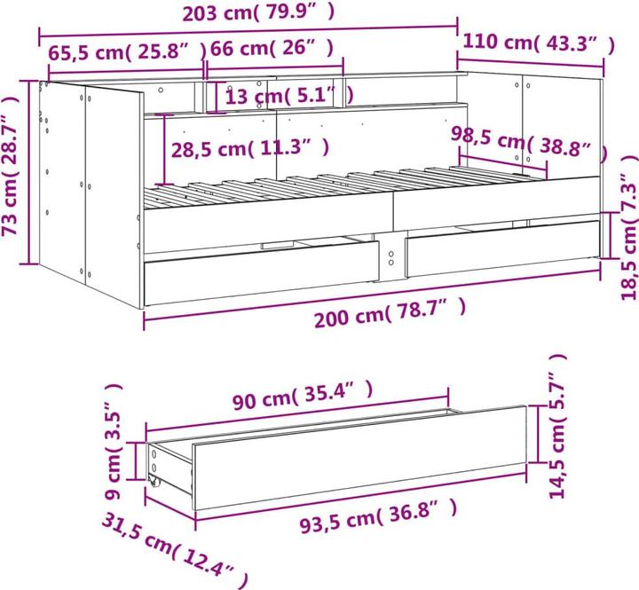 Image du produit vidaXL Tagesbett (100 x 200 cm)