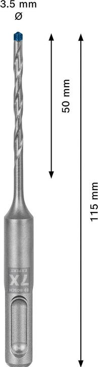 Produktbild Bosch Professional Zubehör EXPERT SDS plus-7X Hammerbohrer, 3,5 x 50 x 115 mm (3.5 Millimeter)